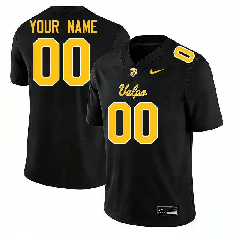 Custom Valparaiso Beacons Name And Number Football Jerseys-Black